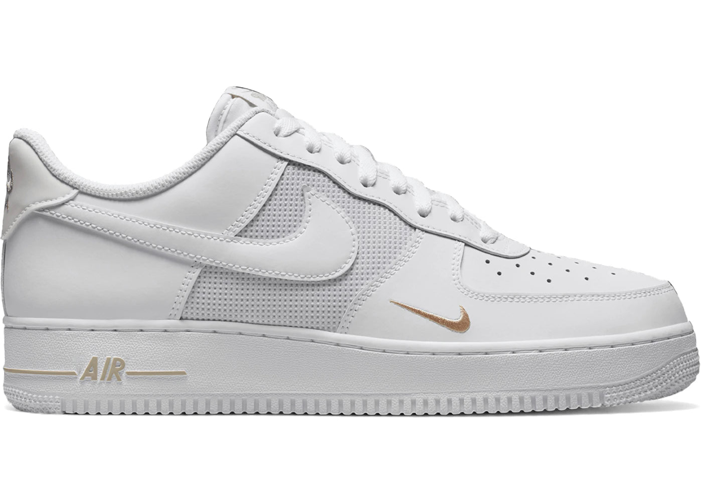Nike Air Force 1 Low White Desert Khaki Mini Swoosh - vue 360