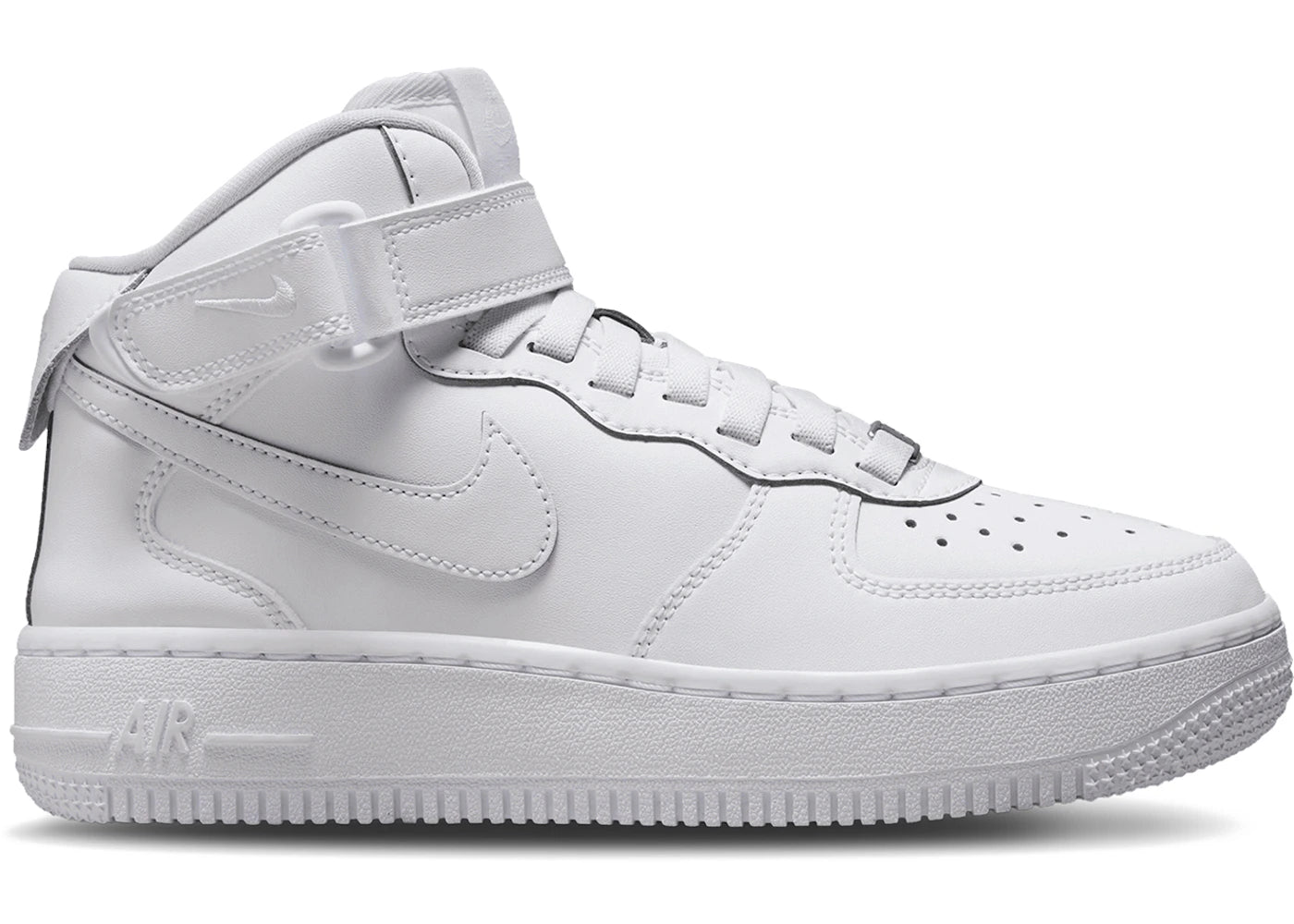 Nike Air Force 1 Mid EasyOn SE Triple White (GS) - vue 360