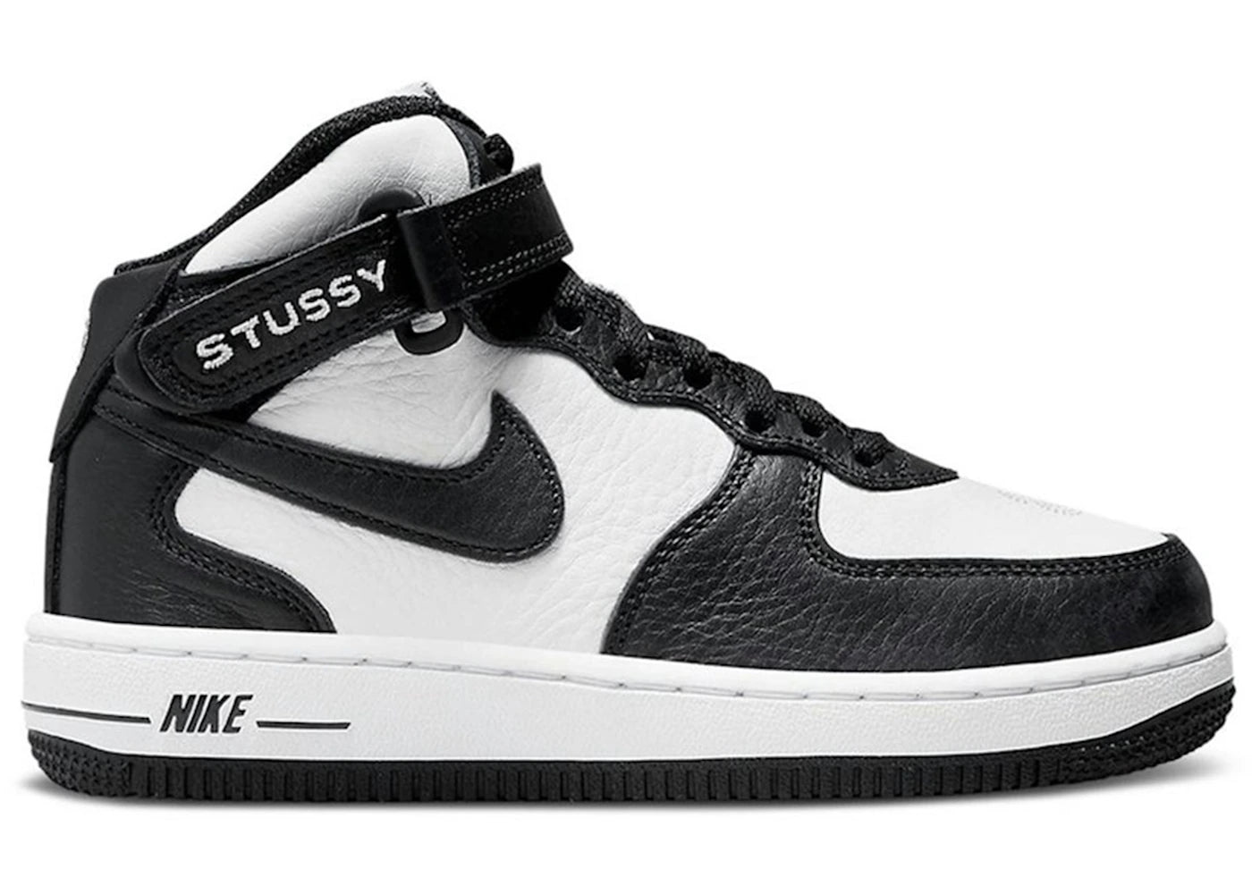 Nike Air Force 1 Mid Stussy Light Bone Black (PS) - vue secondaire A