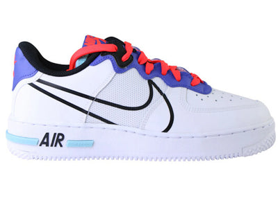 Nike Air Force 1 React White Astronomy Blue Laser Crimson (GS)