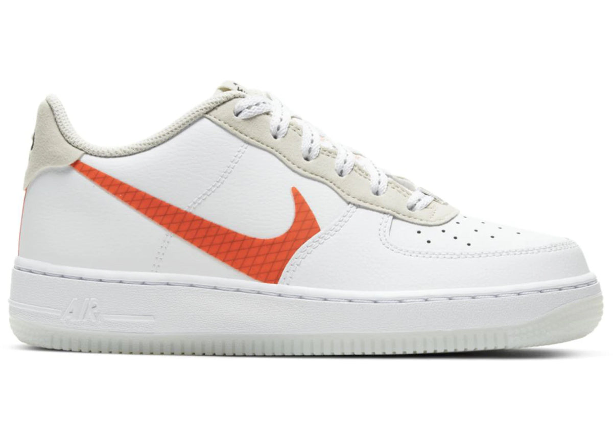 Nike Air Force 1 White Total Orange (GS) - vue secondaire A