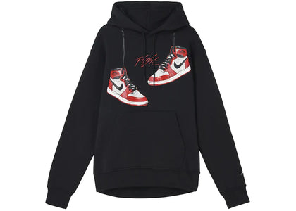 Nike Air Jordan Essentials Chicago Hoodie Black/Chicago Red - apparel view 2