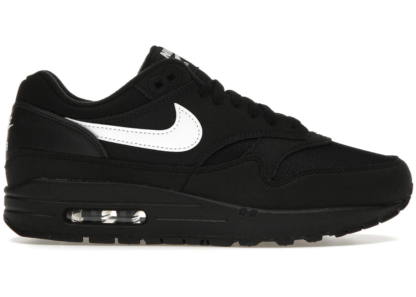 Nike Air Max 1 Schwarz-Weißer Swoosh - vue 360