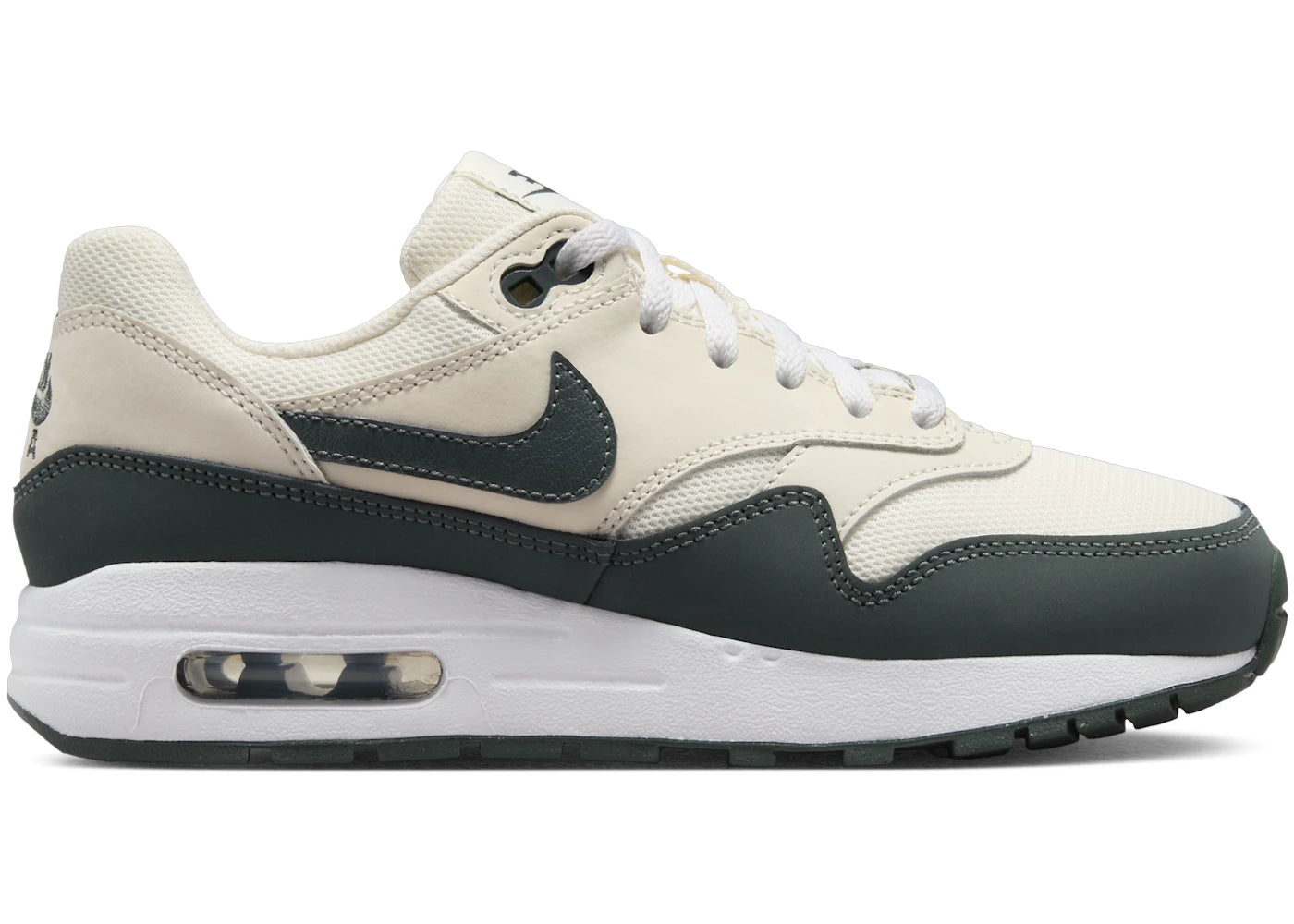 Nike Air Max 1 Pale Ivory White Bicoastal Vintage Green (GS) - vue 360