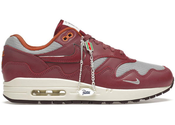 Nike Air Max 1 Patta Waves Rush Maroon (with Bracelet) sneakers - authentic streetwear shoes