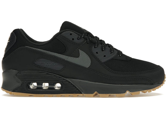 Nike Air Max 90 Black Smoke Grey Gum Reflective sneakers - authentic streetwear shoes