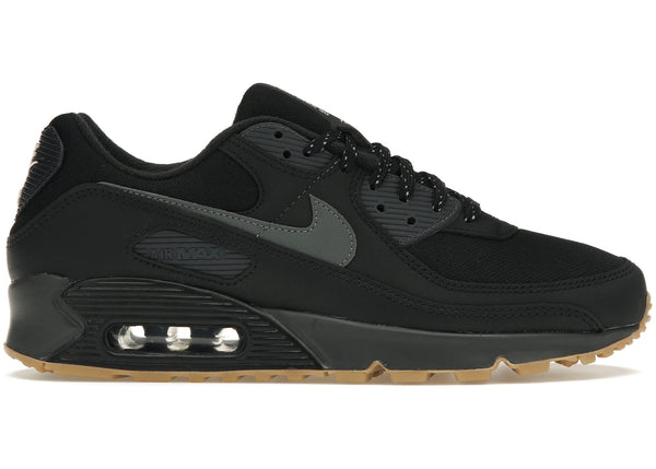 Nike Air Max 90 Black Smoke Grey Gum Reflective sneakers - authentic streetwear shoes