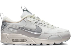 Nike Air Max 90 Futura Summit White Metallic Silver (Women's) - authentic Nike sneakers