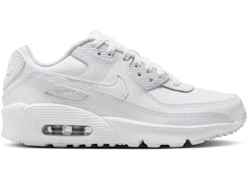 Nike Air Max 90 LTR White Metallic Silver (GS) - authentic Nike sneakers