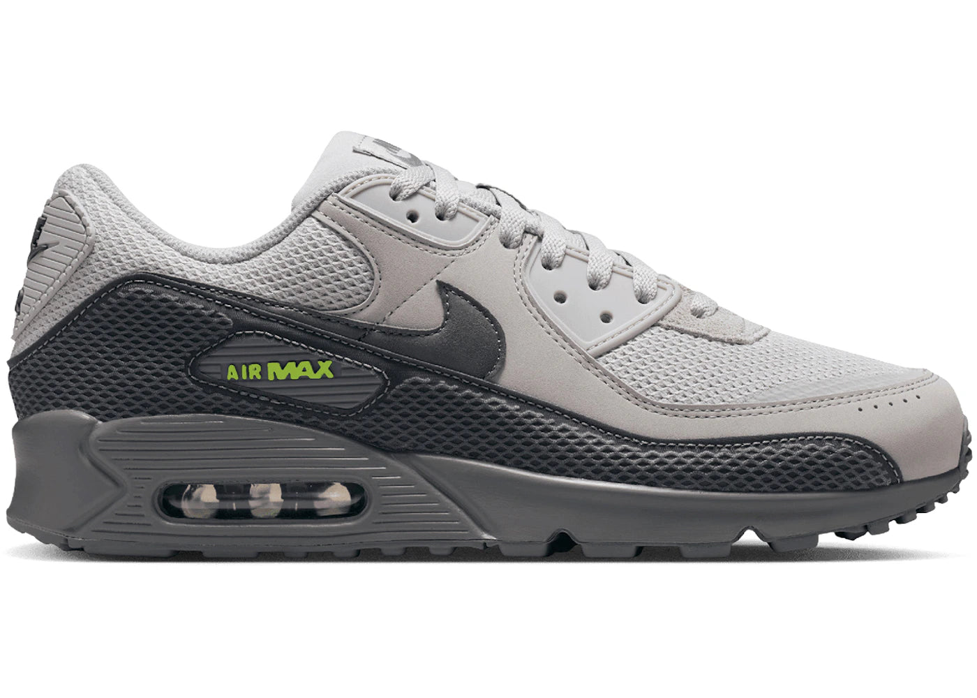 Nike Air Max 90 Premium Light Smoke Grey Volt - vue 360