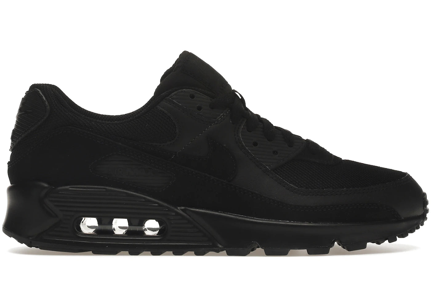 Nike Air Max 90 Recraft Triple Black % - vue 360
