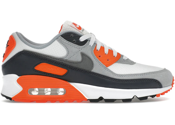 Nike Air Max 90 Summit White Safety Orange Dark Smoke Grey Smoke Grey sneakers - authentic Nike shoes