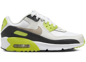 Nike Air Max 90 White Cyber Dark Smoke Grey Khaki (GS) - authentic Nike sneakers