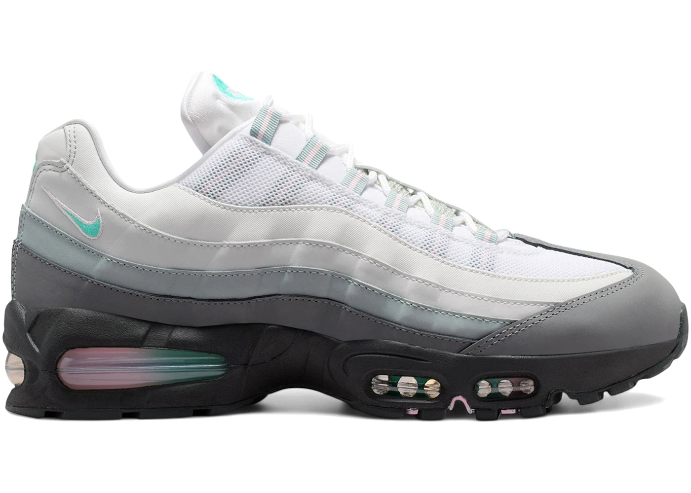 Nike Air Max 95 Big Bubble White Hyper Turquoise Pink Foam - vue 360