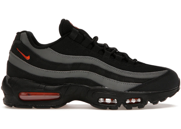 Nike Air Max 95 Black Grey Safety Orange sneakers - authentic streetwear shoes