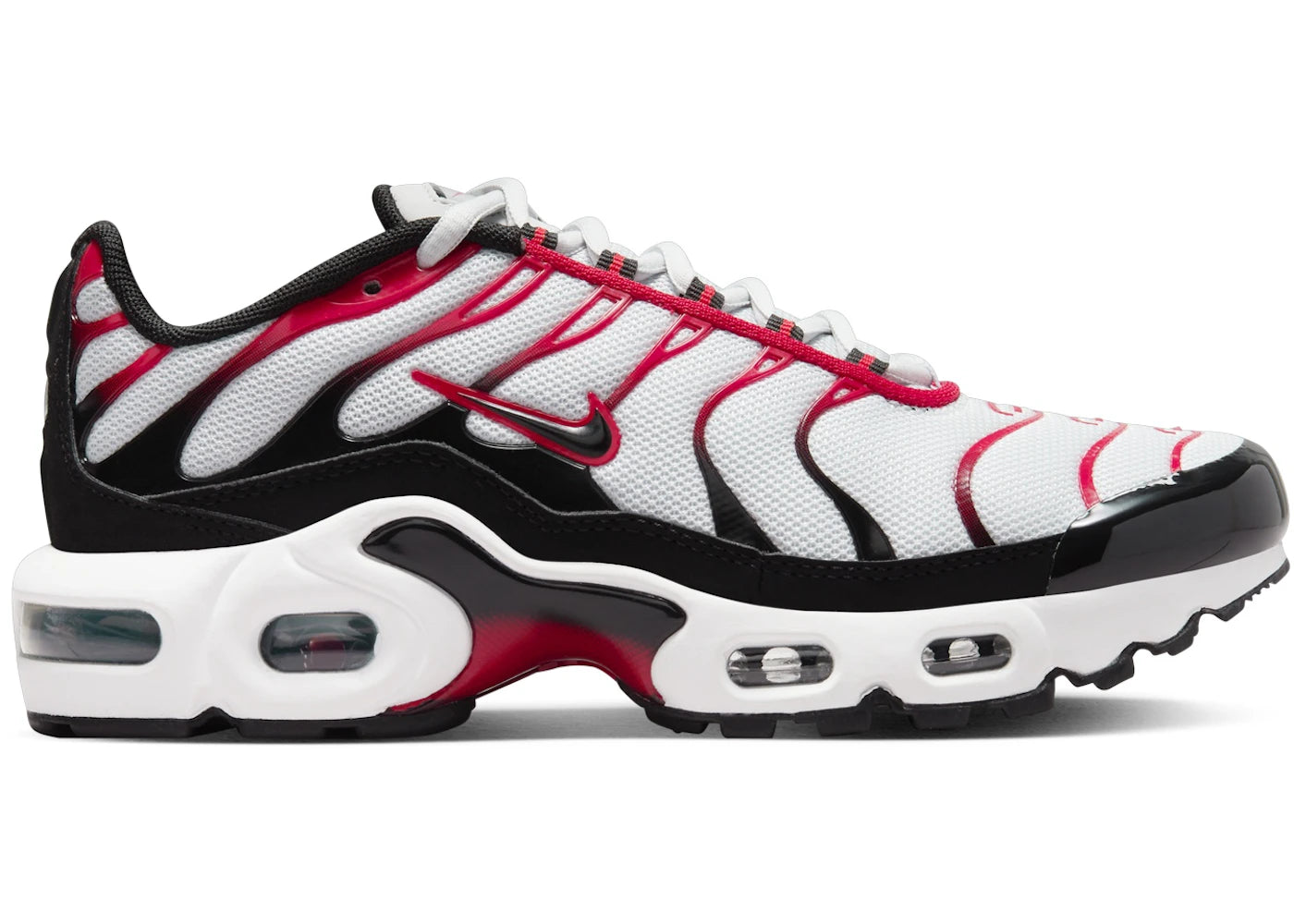 Nike Air Max Plus Pure Platinum Black White University Red (GS)