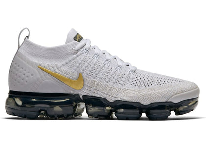 Nike Air VaporMax 2 Vast Grey Metallic Gold (Women's) - sneakers view 2