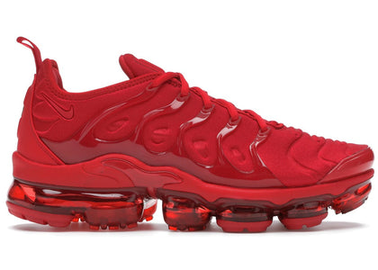 Nike Air VaporMax Plus Triple Red sneakers - authentic streetwear shoes