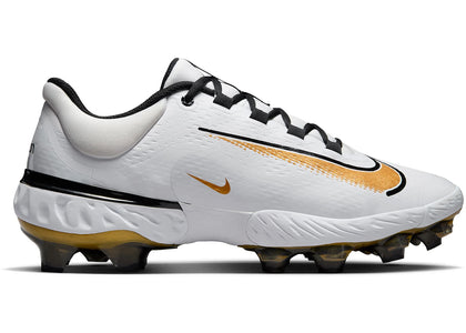 Nike Alpha Huarache Elite 4 Low MCS White Black Metallic Gold - authentic Nike sneakers