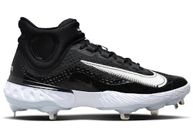 Nike Alpha Huarache Elite 4 Mid Black Blue Tint Pure Platinum White