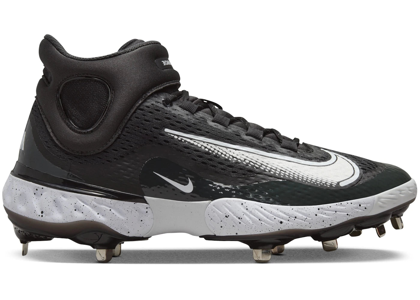 Nike Alpha Huarache Elite 4 Mid Black Dark Smoke Grey White - vue 360
