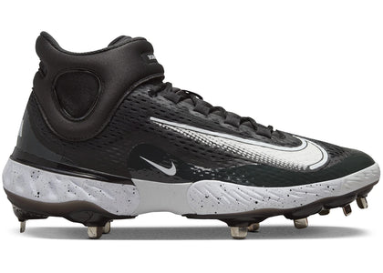 Nike Alpha Huarache Elite 4 Mid Black Dark Smoke Grey White - authentic Nike sneakers