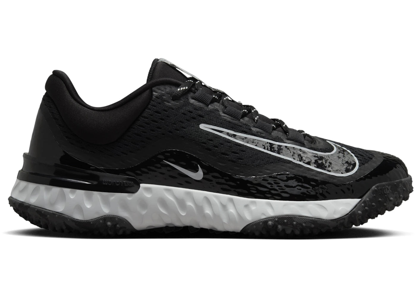 Nike Alpha Huarache Elite 4 Turf Black Pure Platinum Iron Grey (Women's) - vue 360
