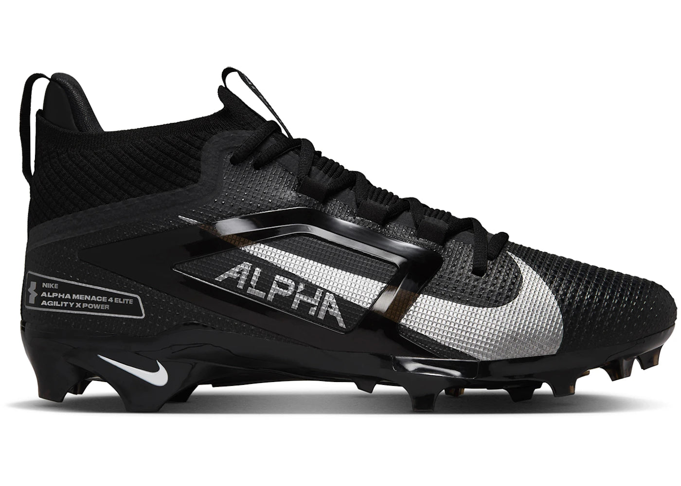 Nike Alpha Menace 4 Elite Black Metallic Silver - vue 360