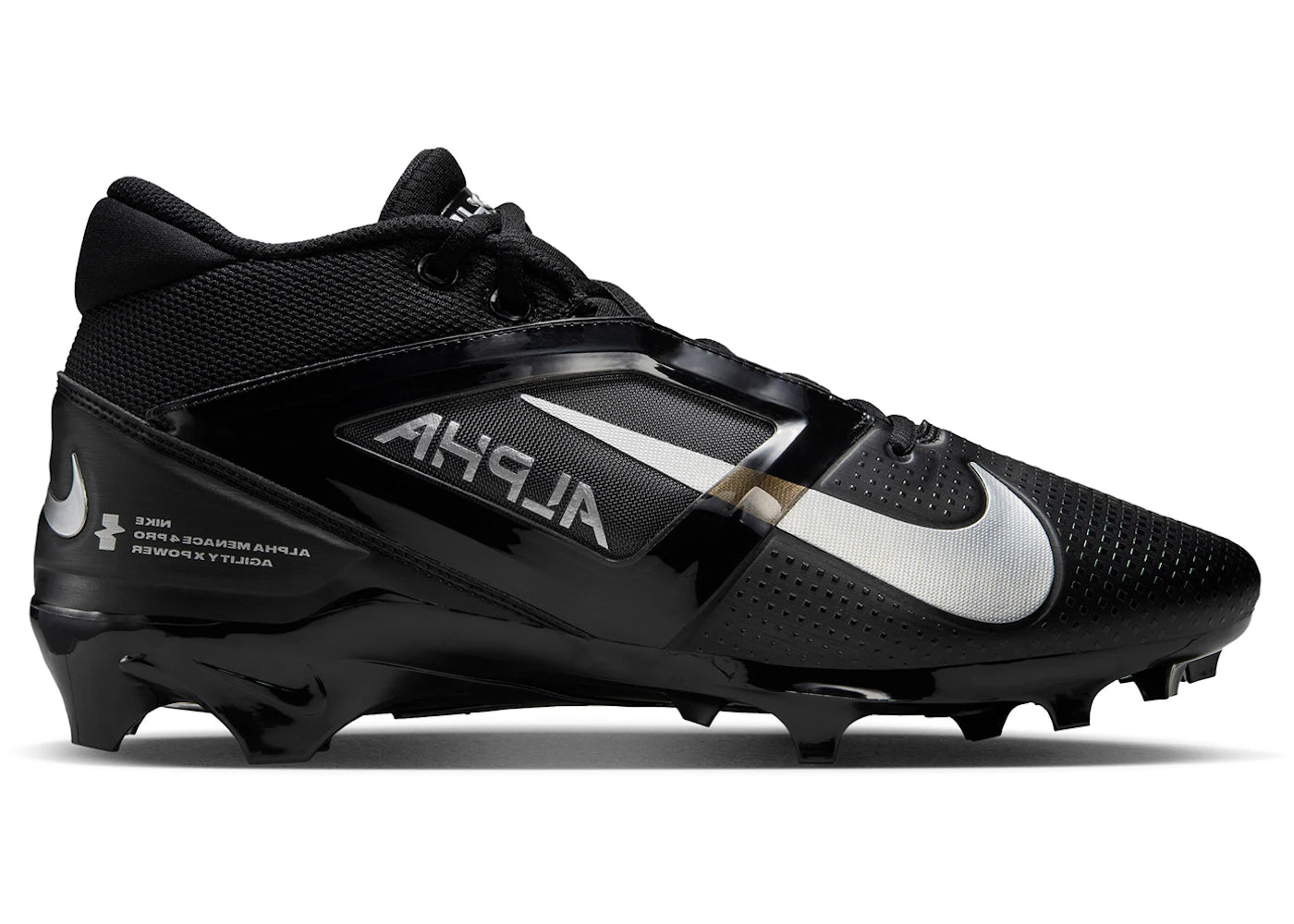 Nike Alpha Menace 4 Pro Black Metallic Silver - vue 360