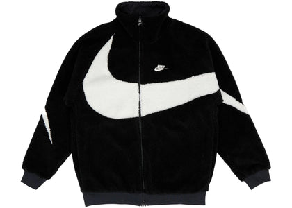 Nike Big Swoosh Reversible Boa Jacket (Asia Sizing) Black White - authentic Nike apparel