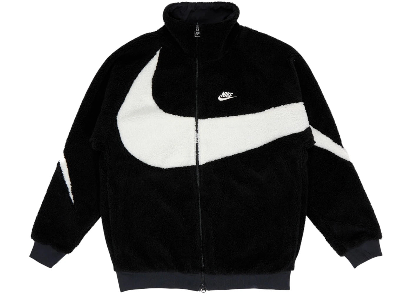 Nike Big Swoosh Reversible Boa Jacket (Asian Sizing) Black White - vue secondaire A