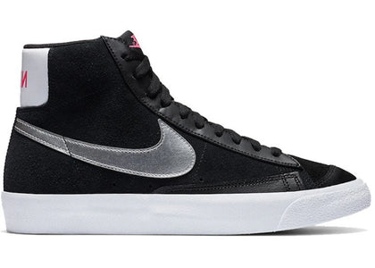 Nike Blazer 77 Mid Vintage Black Metallic Silver (Women's) - sneakers view 2