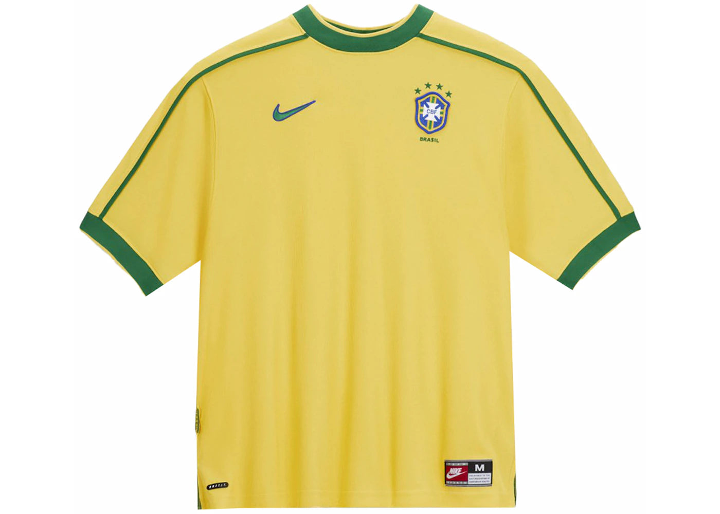Nike Brazil 1998 Reissue Soccer Replica Jersey Varsity Maize/Pine Green - vue 360