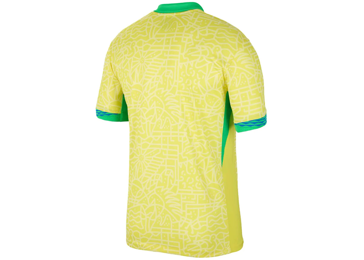Nike Brazil 2024 Stadium Home Replica Jersey Dynamic Yellow/Lemon Chiffon/Green Spark - vue secondaire B