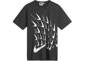 Nike Comme des Garcons Black Vertical Swoosh Print T-shirt Black