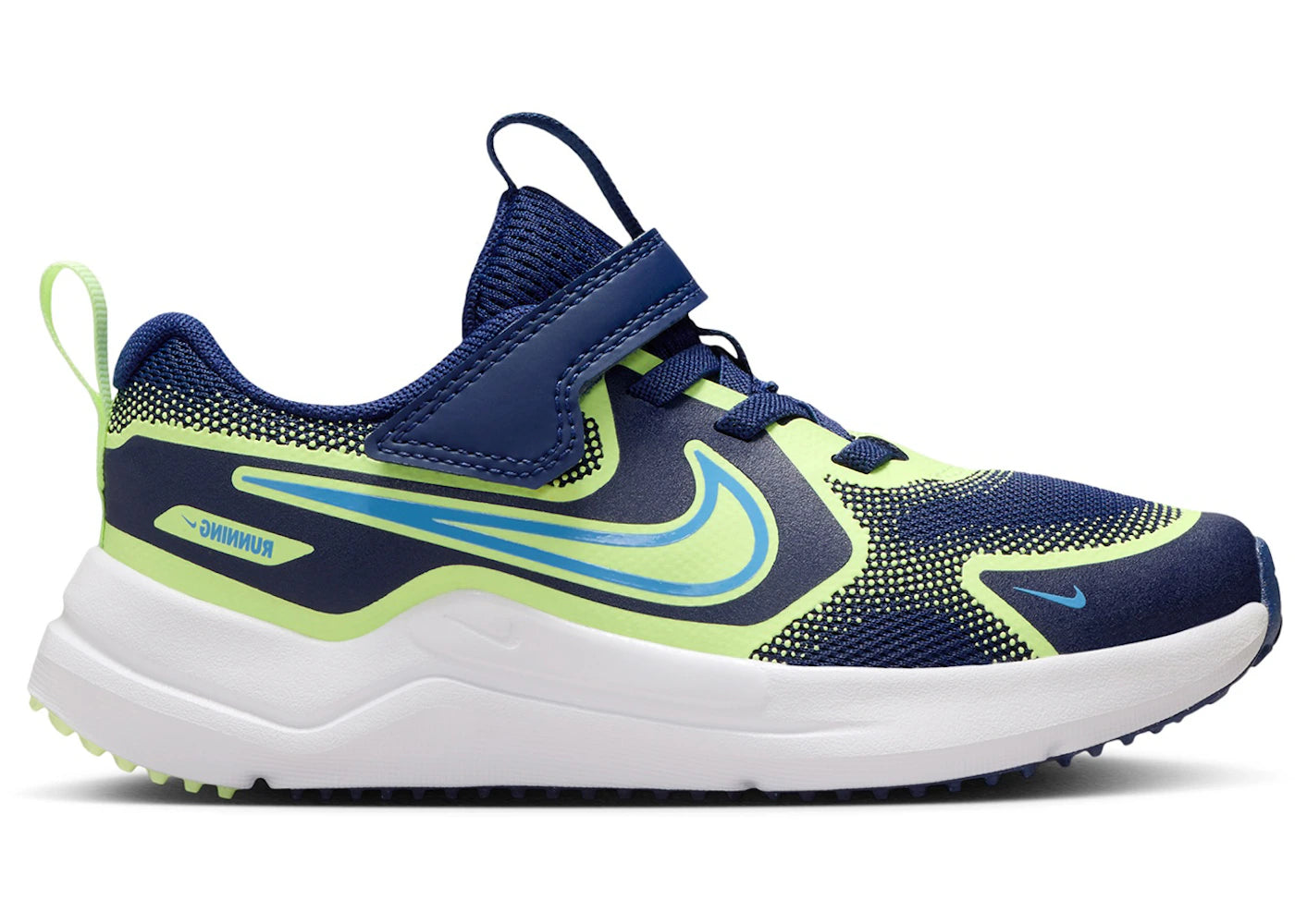 Nike Cosmic Runner Blue Void Barely Volt University Blue (PS) - vue 360