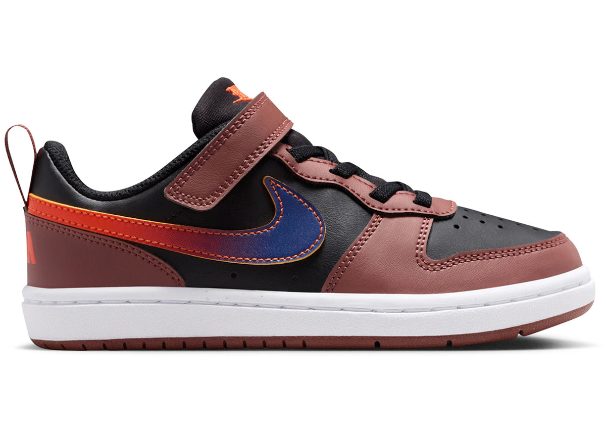 Nike Court Borough Low Recraft Black Red Sepia Orange Deep Night (PS) - vue 360