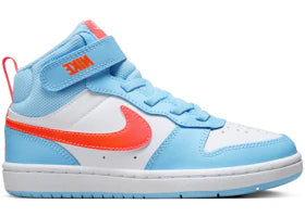 Nike Court Borough Mid 2 Aquarius Blue White Total Orange (PS) - vue 360