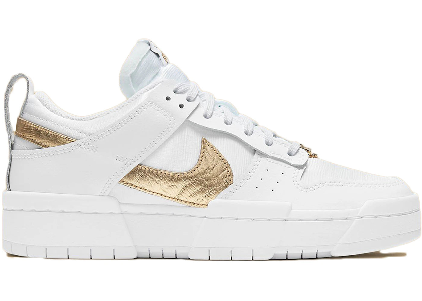 Nike Dunk Low Disrupt White Metallic Gold (Women's) - vue secondaire A