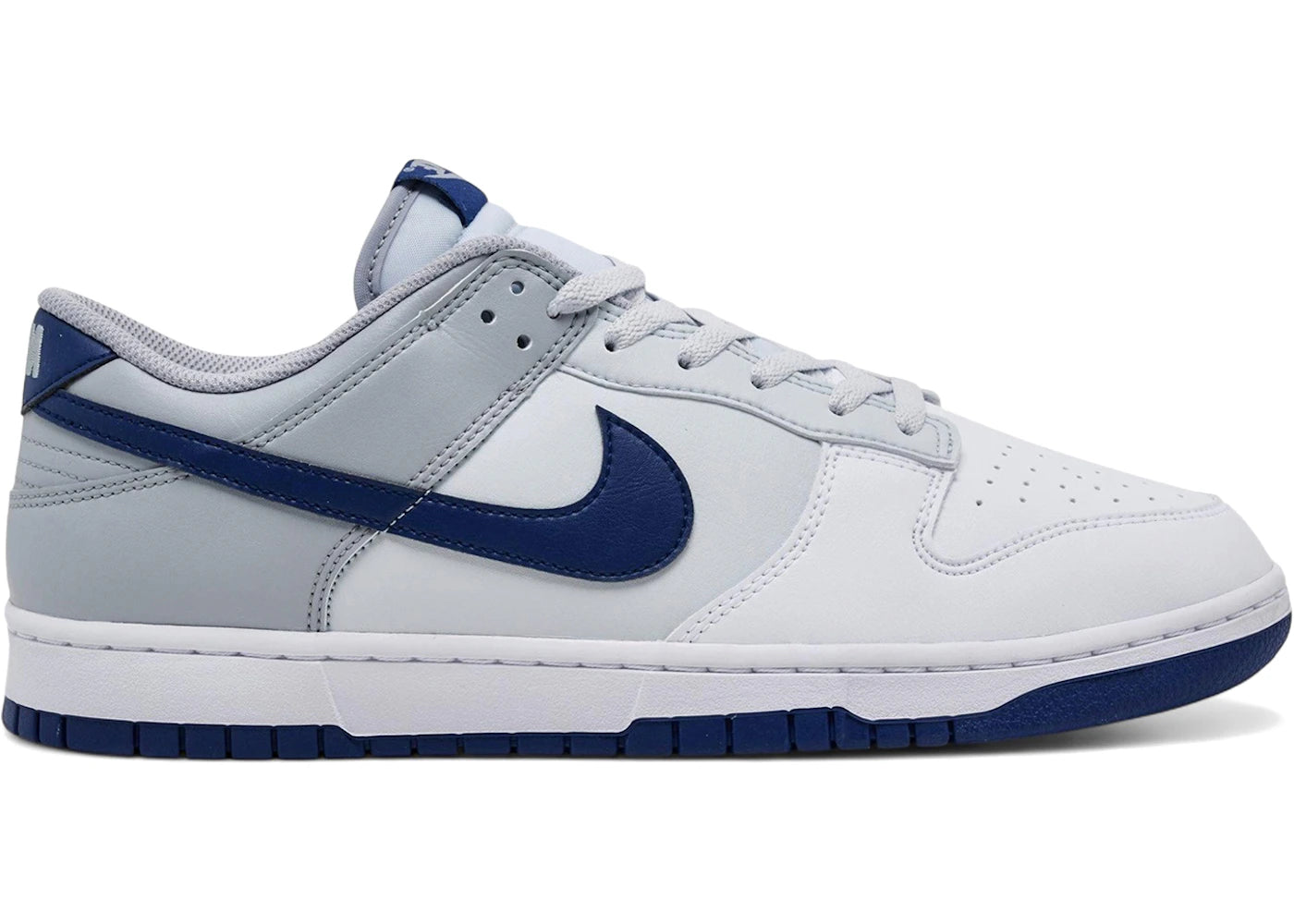 Nike Dunk Low Retro White Deep Royal Wolf Grey - vue 360