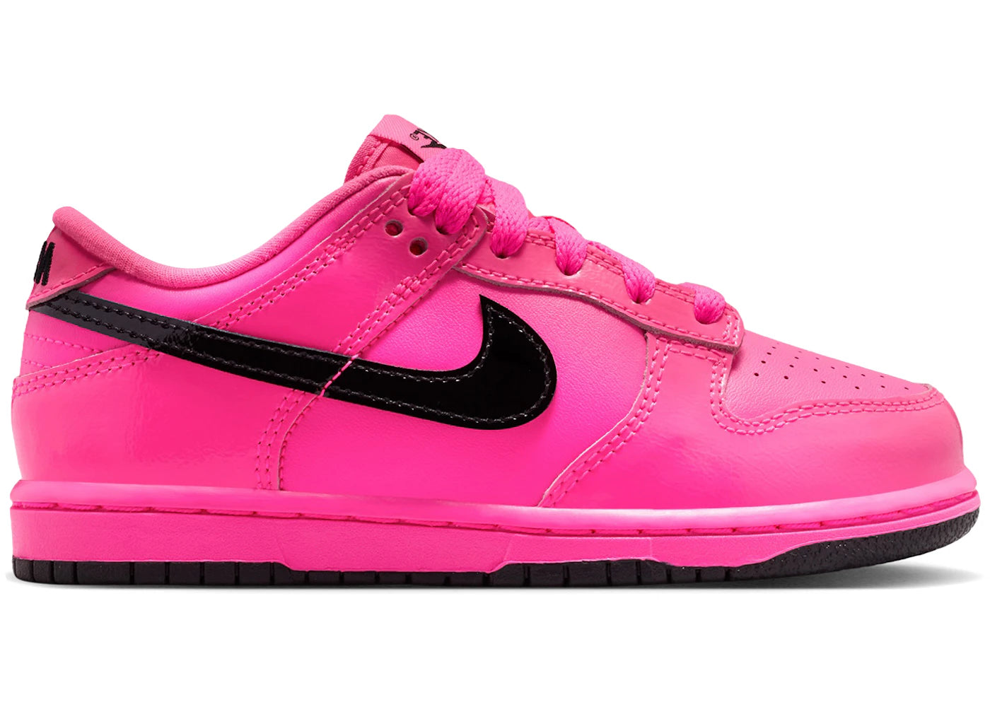 Nike Dunk Low SE Pink Blast Black Patent (PS) - vue 360