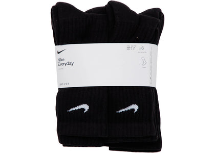 Nike Everyday Plus Cushioned Crew Socks (6 Pairs) Black sneakers - authentic Nike shoes