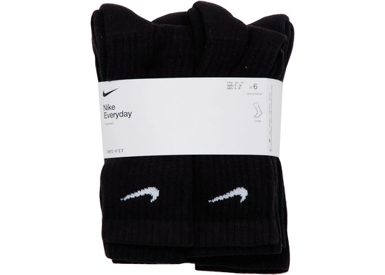 Nike Everyday Plus Cushioned Crew Socks (6 Pairs) Black sneakers - authentic Nike shoes