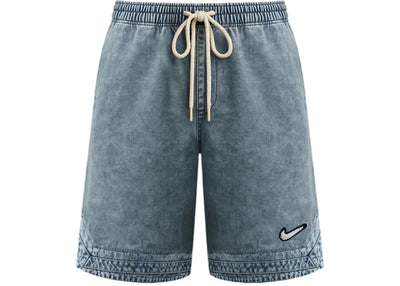 Nike Force Denim Fleece Shorts Blue Grey