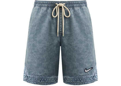 Nike Force Denim Fleece Shorts Blue Grey - authentic Nike apparel