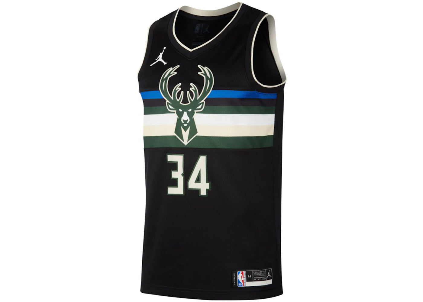 Nike Giannis Antetokounmpo Bucks Statement Jersey Core Black/Cargo Khaki/Cloud White - vue secondaire A