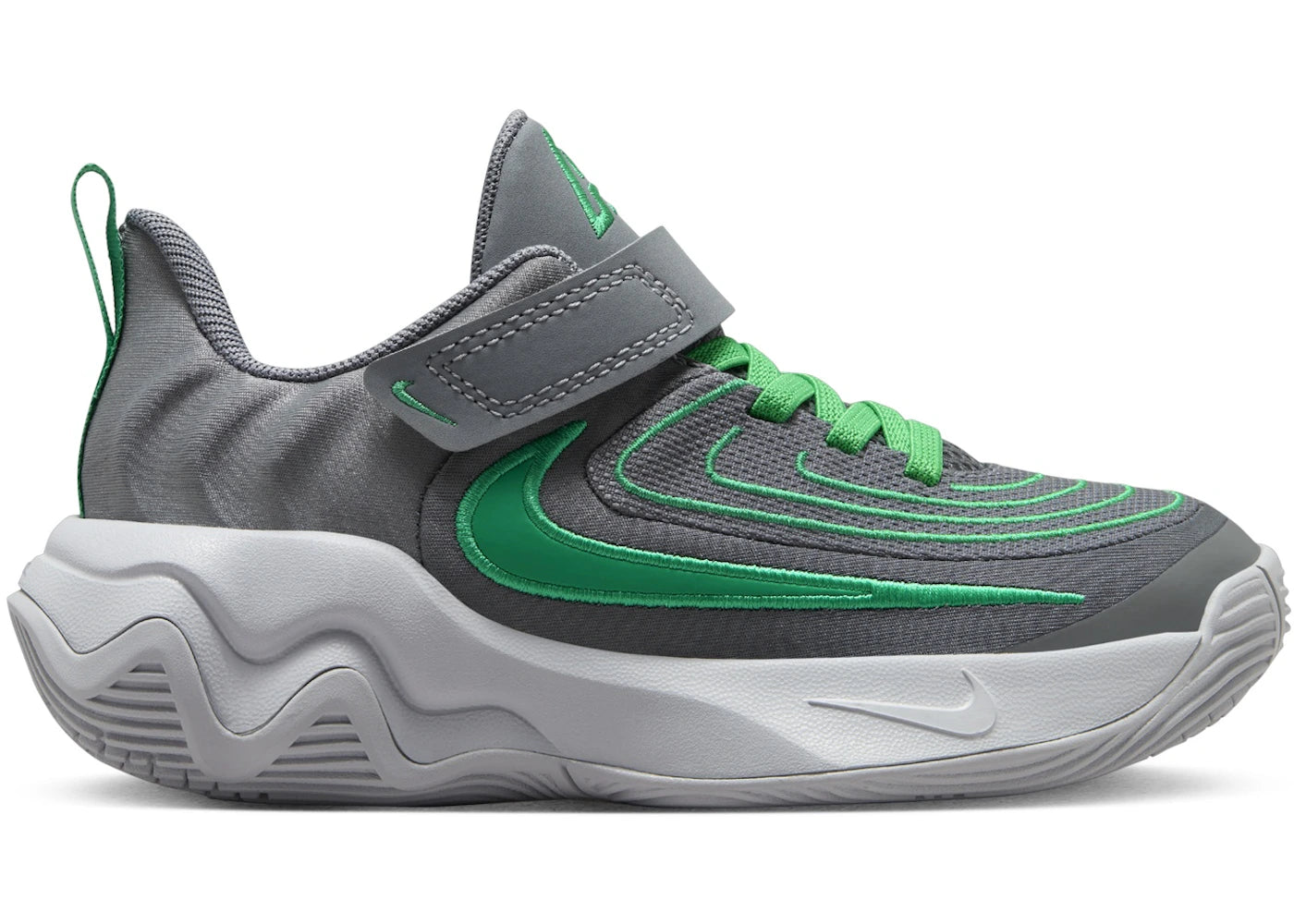 Nike Giannis Immortality 4 Smoke Grey Wolf Grey Dark Smoke Grey Stadium Green (PS) - vue 360