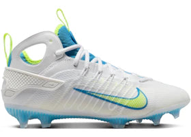 Nike Huarache 9 Elite Mid LAX SE White Vivid Blue Volt