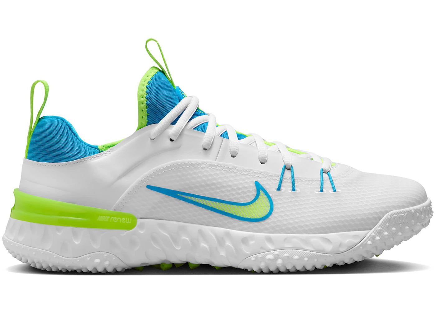 Nike Huarache 9 Elite TF LAX SE White Volt Vivid Blue - vue 360
