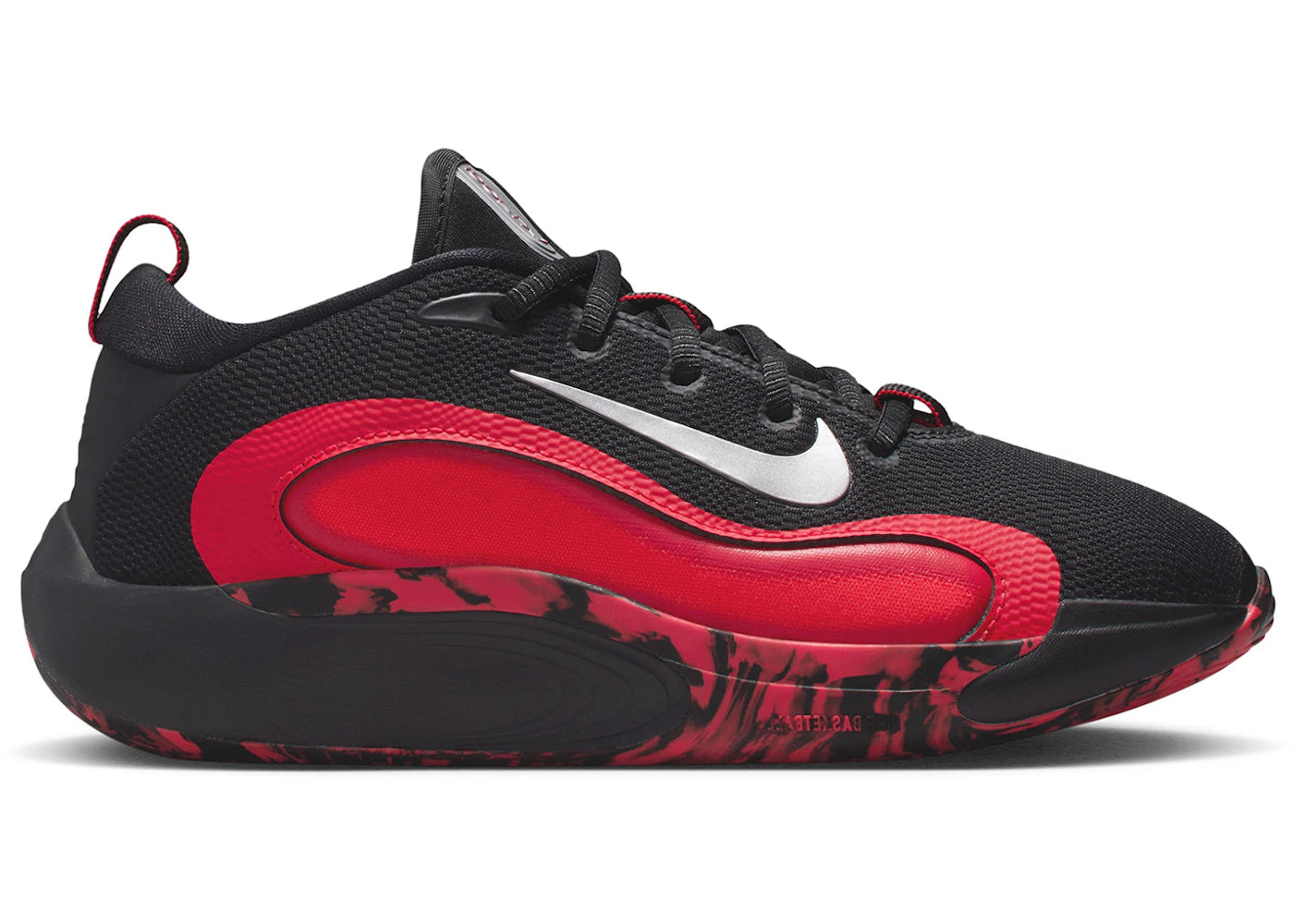 Nike IsoFly Black University Red Light Crimson Metallic Silver (GS) - vue 360